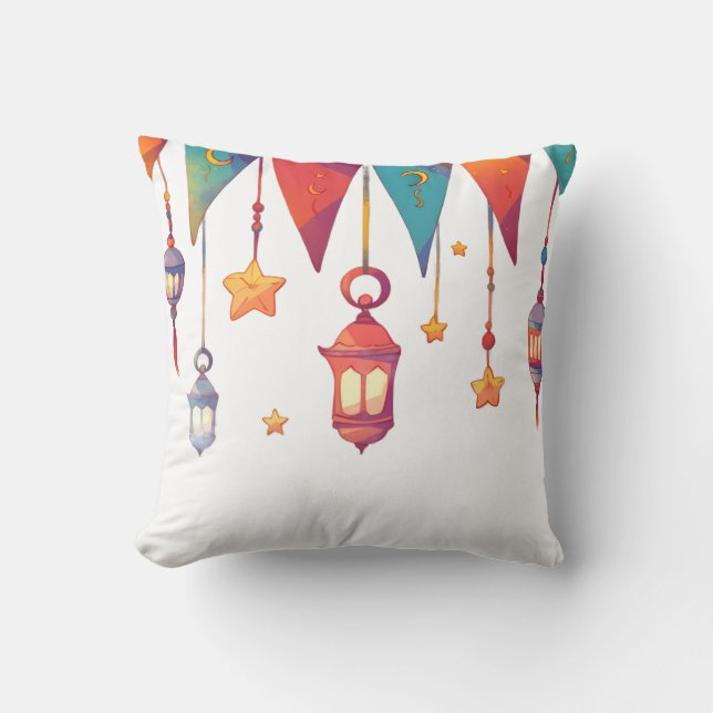 Coussin  Islamic Colorful Design for Ramadan Throw Pillow (Recto)