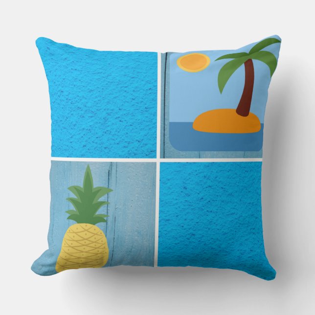 Coussin Island Blue (Recto)