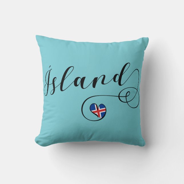 Coussin Ísland Islande Heart (Recto)