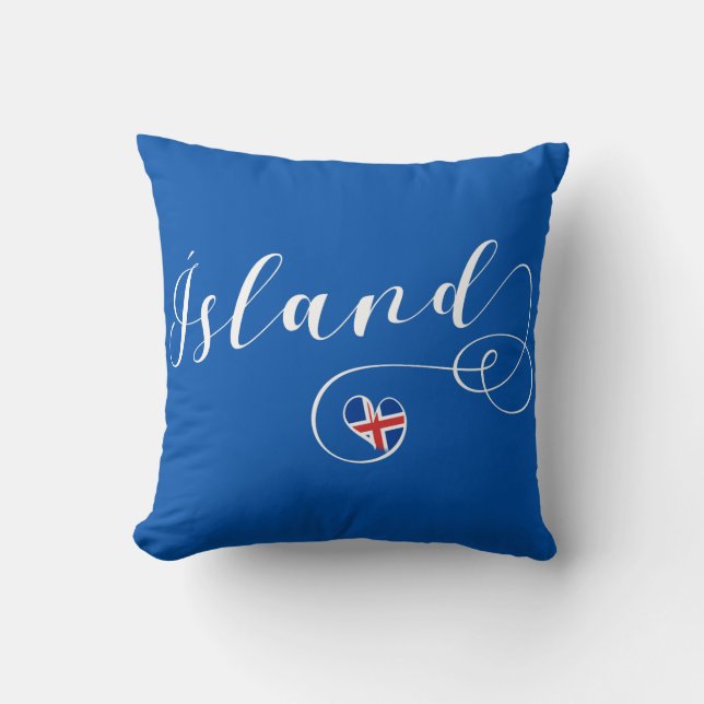 Coussin Ísland Islande Heart (Recto)