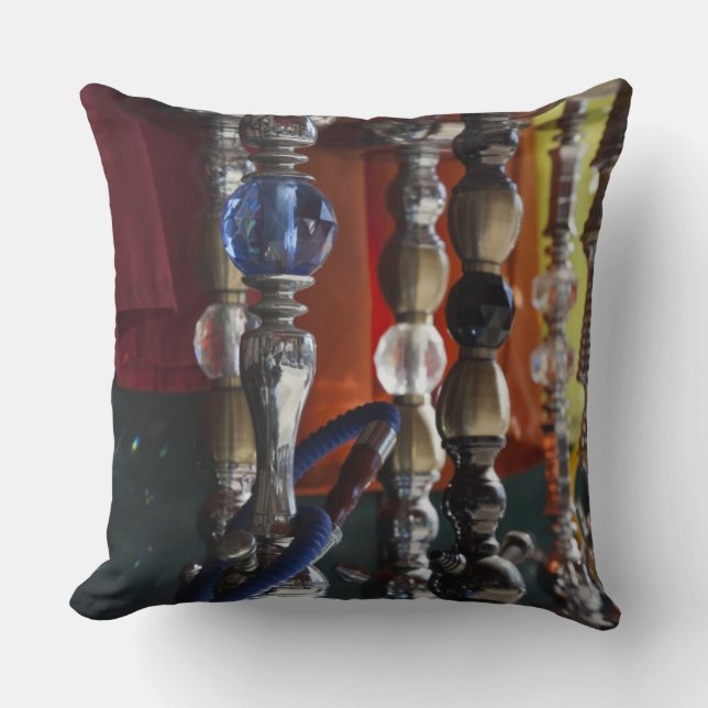 Coussin Israël, Tel Aviv, Jaffa, narguilés (Recto)
