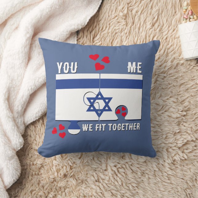 Coussin Israel Tu B'Av NOUS NOUS METTONS ENSEMBLE Couples  (Couverture)