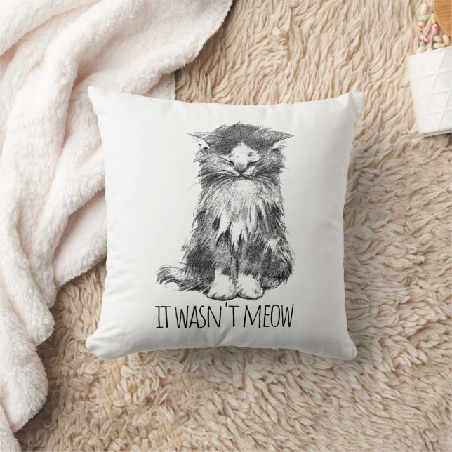 Coussin It Wasn't Meow Cute Fluffy Kitten (Couverture)