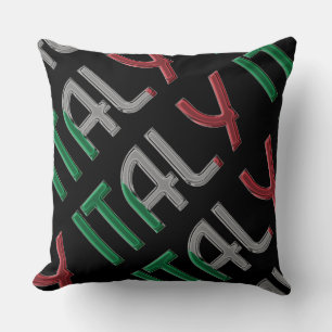 Coussin Italie Drapeau italien Couleurs Typographie Souven