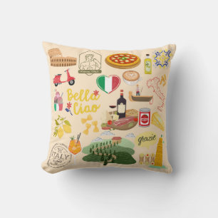 Coussin Italie Symboles Amateurs de voyage