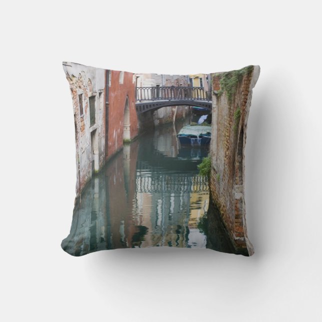 Coussin Italie, Venise, reflets et petit pont de (Recto)