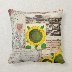 Coussin italien antique de Rome de tournesol