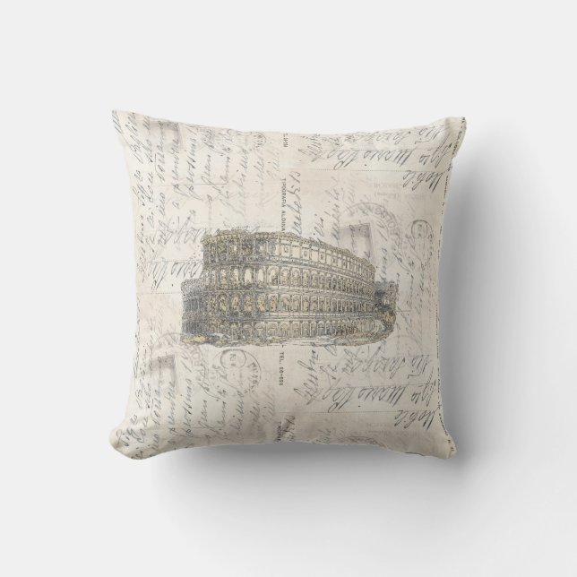 Coussin italien de carte postale de Colisé antique (Recto)