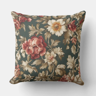 Coussin Italien Élégant Feuilles Vintages, Fleurs