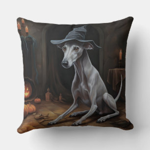 Coussin Italien Greyhound Citrouille Halloween effrayant
