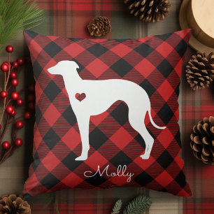Coussin Italien Greyhound Nom du chien prélevé de Noël