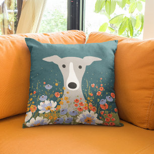 Coussin Italien Greyhound Whippet mignon Chien Floral