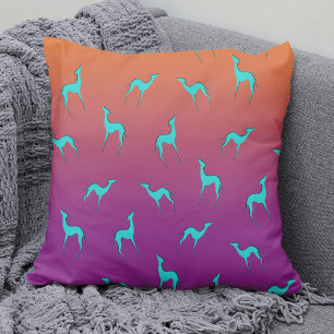 Coussin Italien Greyhound Whippet silhouette motif Ombre