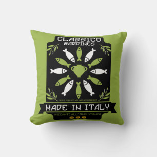 Coussin Italien Sardine Art Print Kitchen Cadeau
