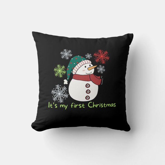 Coussin It's my first Christmas (Recto)