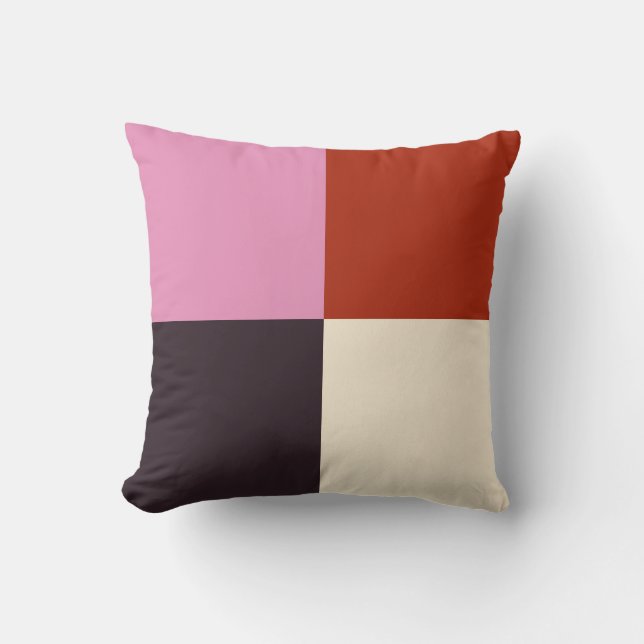 Coussin Ivoire d'aubergine rose rouge (Recto)