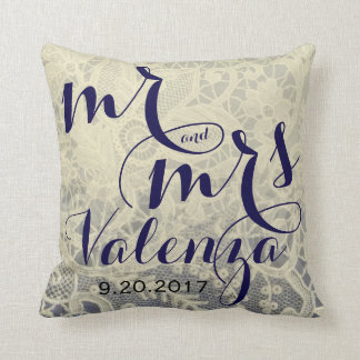 Coussin Ivory Lace Bleu Deux Tons Mariage Nouveau Cadeau