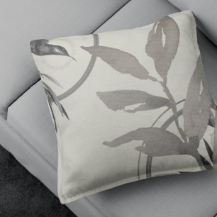Coussin Ivory Sage & Gold Hummingbird & Watercolor Feuille