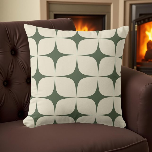 Coussin Ivy & Deep Green Mid Century Moderne Vintage (Créateur téléchargé)