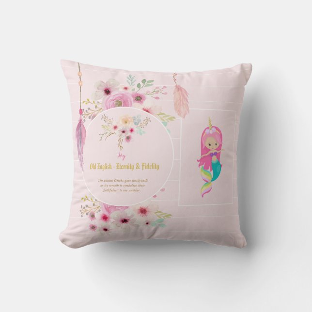 Coussin IVY - Filles Nom Signification Objet cadeau - Sirè (Recto)