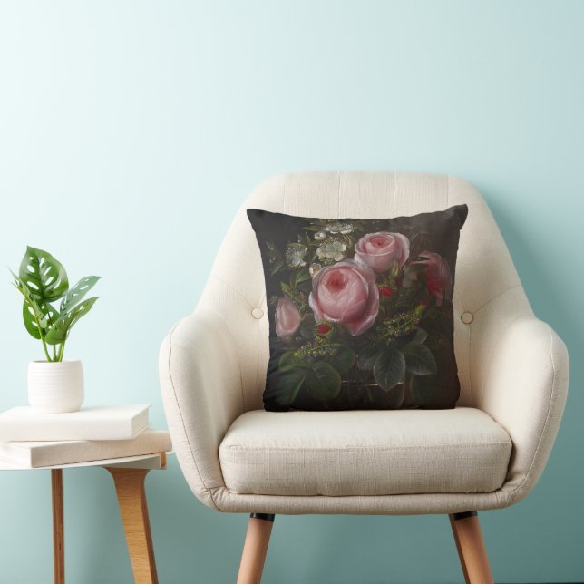 Coussin J.L. Jensen - Roses et arbres Anemones dans un ... (Chaise)