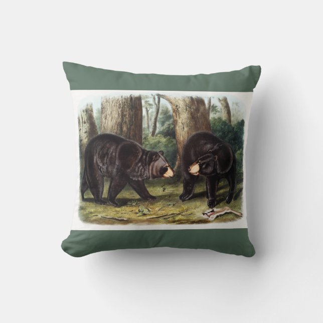 Coussin J.W. Audubon - Ursus Americanus (Ours Noir) (Recto)
