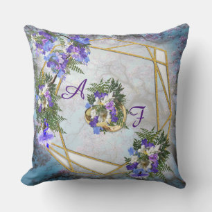 Coussin Jacaranda & Lys blanc Bouquet