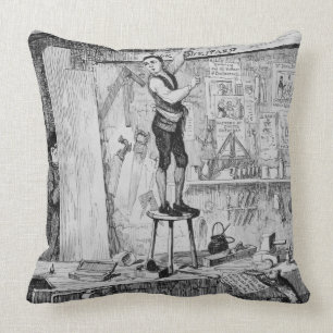 Coussin Jack découpe son nom sur un faisceau dans le