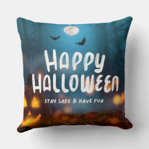 Coussin Jack-o-lantern Halloween heureux