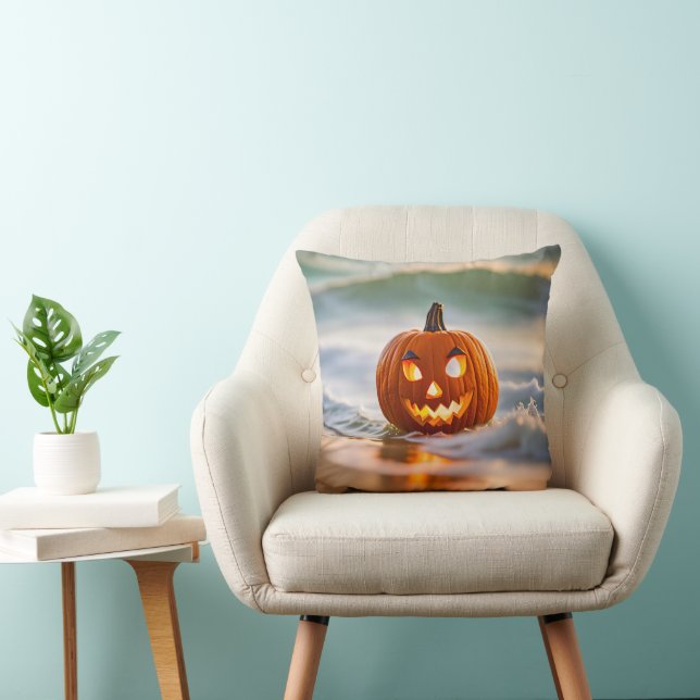 Coussin Jack-O-Lanterne Tropical (Chaise)
