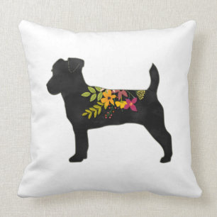 Coussin Jack Russell Chien race Boho Floral Silhouette