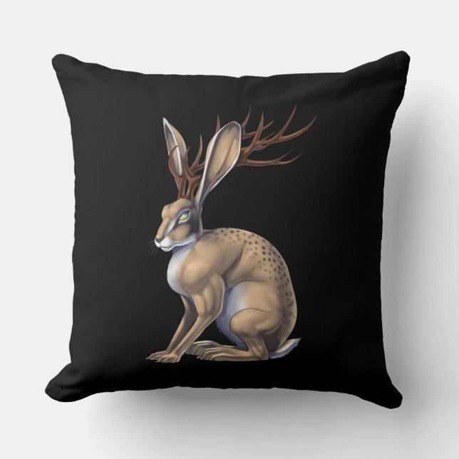 Coussin Jackalope Cryptid Animal (Recto)