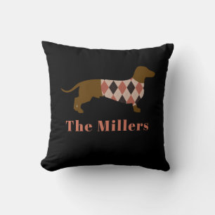Coussin Jacquard Dachshund personnalisable