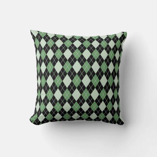 Coussin Jacquard en vert et noir (Recto)