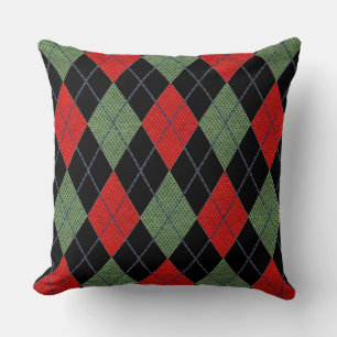 Coussin Jacquard Rouge Et Vert