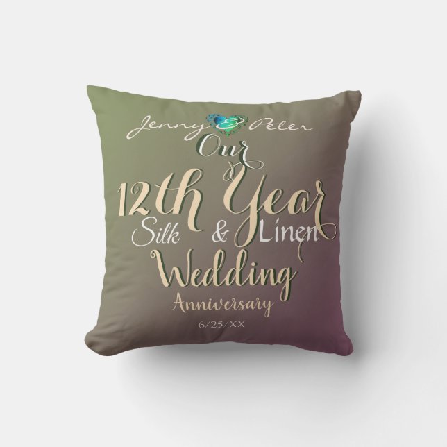Coussin Jade, 12e anniversaire de Mariage (Recto)