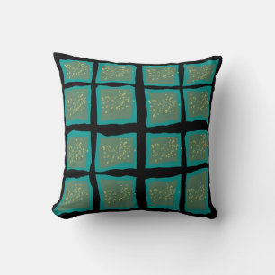 Coussin Jade et Turquoise avec or