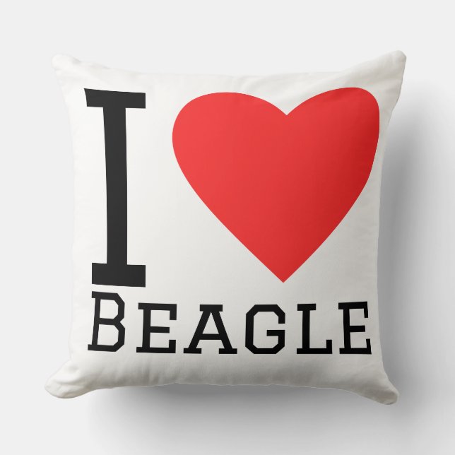 Coussin J'adore beagle  (Recto)