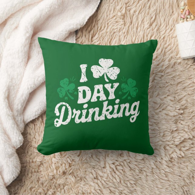 Coussin J'adore boire pendant la journée, drôle de St Patr (Couverture)