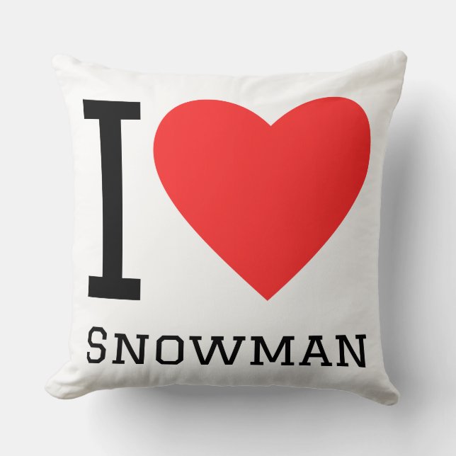 Coussin J'adore bonhomme de neige (Recto)