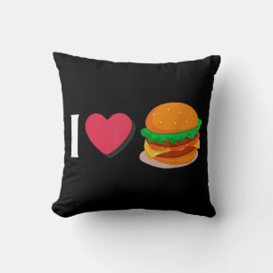 Coussin J'adore Burger Cheeseburger Manger Malsain