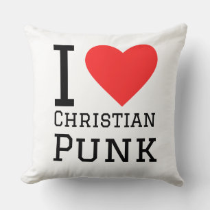 Coussin J'adore Christian punk carré sticker