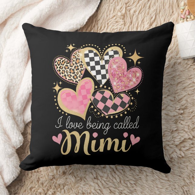 Coussin J'adore être appelée Mimi Grand-mère Maman pour la (Couverture)