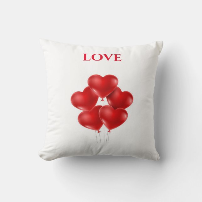 Coussin J'adore jeter l'oreiller. "16 x 16" (Recto)