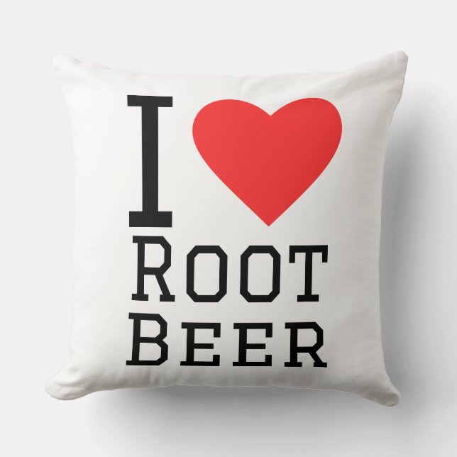 Coussin J'adore la bière de racinette (Recto)