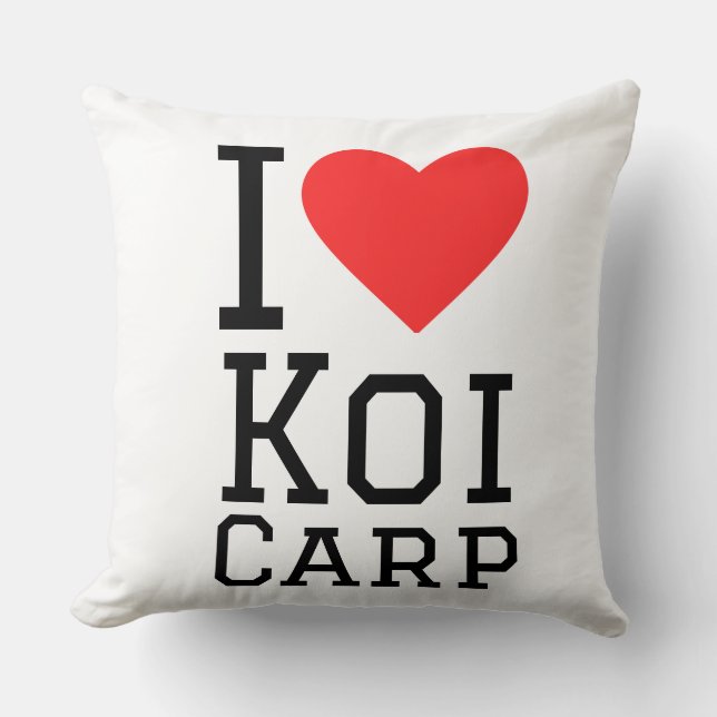 Coussin J'adore la carpe koï (Recto)