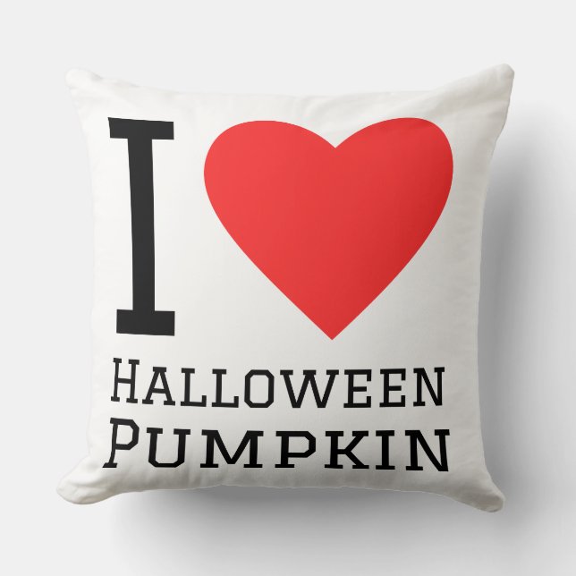 Coussin J'adore la citrouille d'Halloween  (Recto)