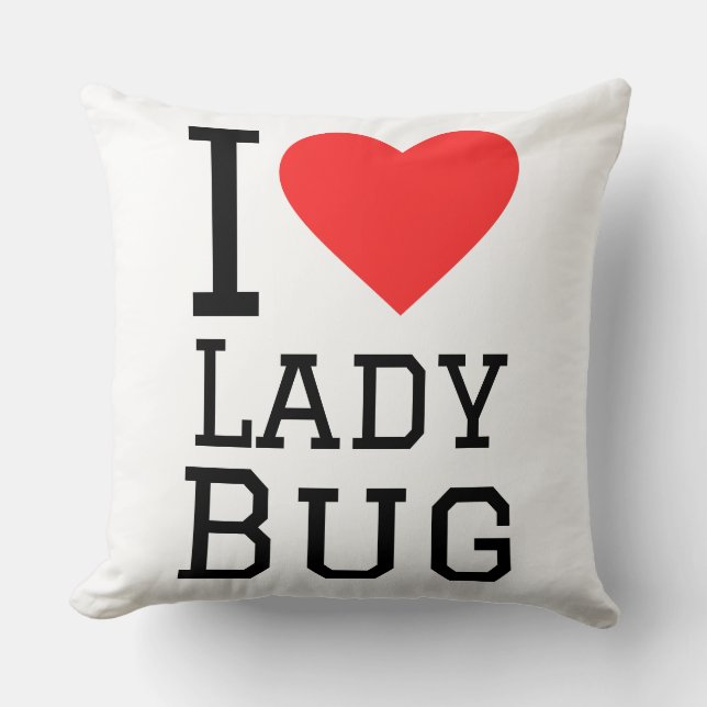 Coussin J'adore la coccinelle (Recto)