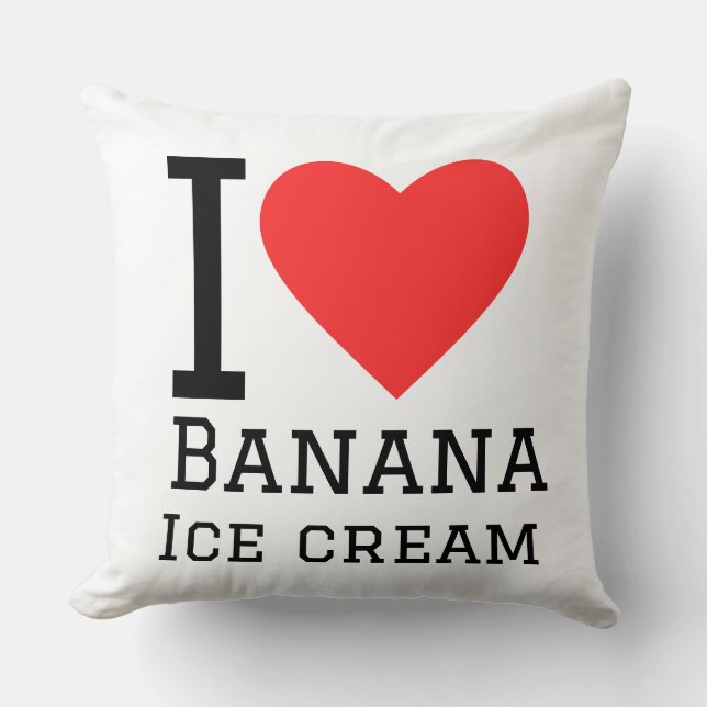 Coussin J'adore la glace à la banane (Recto)