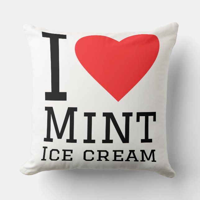 Coussin J'adore la glace à la menthe (Recto)